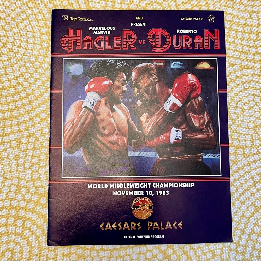 1983 Caesar’s Palace Hagler Vs Duran World Middleweight Championship Program